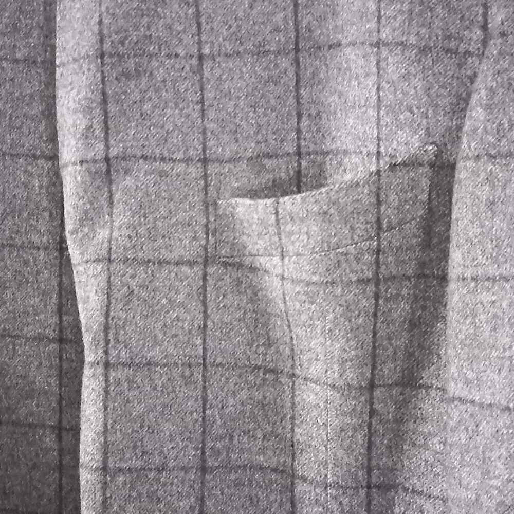 ERMENEGILDO ZEGNA thin wool grey windowpane check suit jacket blazer - Picture 8 of 16